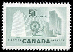 Canada's Textile Industry - Light Green - Horizontal Line Under A In CANADA Canada Postage Stamp