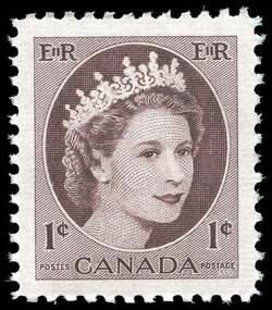 Queen Elizabeth II - Violet Brown - F Canada Postage Stamp
