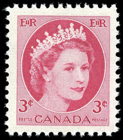 Queen Elizabeth II - Carmine Rose - F Canada Postage Stamp