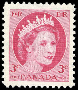 Queen Elizabeth II - Carmine Rose - W2B Canada Postage Stamp