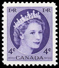 Queen Elizabeth II - Violet - Ribbed Vertically - HB Canada Postage Stamp