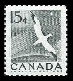 Gannet, Morus Bassanus - Grey - Ribbed Vertically Canada Postage Stamp