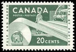 Pulp And Paper - Green - Ribbed Vertically Canada Postage Stamp