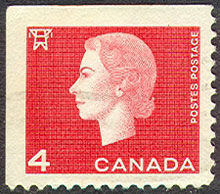 Queen Elizabeth II - Carmine - Miniature Pane Single Canada Postage Stamp