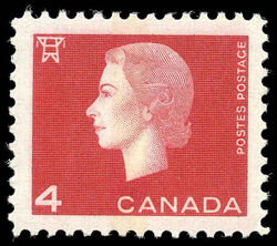 Queen Elizabeth II - Carmine - 4mm WCB Canada Postage Stamp