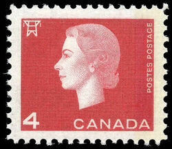 Queen Elizabeth II - Carmine - Right W1B Canada Postage Stamp