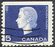 Queen Elizabeth II - Violet Blue - Miniature Pane Single Canada Postage Stamp
