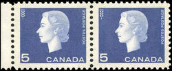 Queen Elizabeth II - Violet Blue - W2B - Wide and Narrow Tag Bars In Margin Pair Canada Postage Stamp