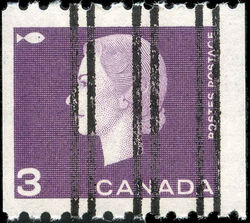 Queen Elizabeth II - Purple - Vertical Imperforate - Precanceled Canada Postage Stamp