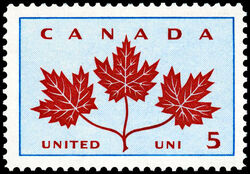 United - Maple Leaves - F Canada Postage Stamp | Floral Emblems