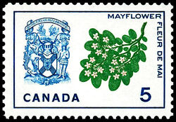Mayflower, Nova Scotia - F Canada Postage Stamp | Floral Emblems