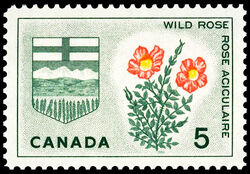 Wild Rose, Alberta - F Canada Postage Stamp | Floral Emblems