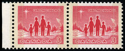Family - Red - Wide and Narrow Tag Bars In Margin Pair - Dull - W2B Canada Postage Stamp | Christmas