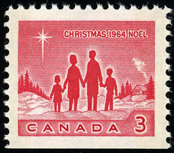 Family - Red - Miniature Pane Single - F - W2B Canada Postage Stamp | Christmas