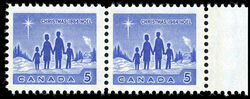 Family - Blue - Wide and Narrow Tag Bars In Margin Pair - W2B Canada Postage Stamp | Christmas