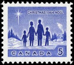 Family - Blue - F - W2B Canada Postage Stamp | Christmas
