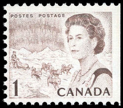 Queen Elizabeth II, Northern Regions - Booklet Single - OP4 - LF - PVA Canada Postage Stamp | Centennial Issue