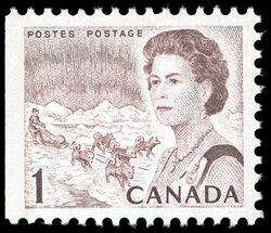 Queen Elizabeth II, Northern Regions - Booklet Single - OP4 - HF - PVA Canada Postage Stamp | Centennial Issue