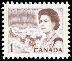 Queen Elizabeth II, Northern Regions - W2B - 8mm Bar - DF - DEX Canada Postage Stamp | Centennial Issue