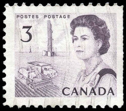 Queen Elizabeth II, Prairie Scene - Booklet Single - DF - DEX Canada Postage Stamp | Centennial Issue