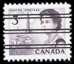 Queen Elizabeth II, Prairie Scene - NF - DEX - Precanceled Canada Postage Stamp | Centennial Issue