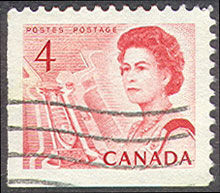 Queen Elizabeth II, Mid-Canada Seaway View - Miniature Pane Single - DF - DEX Canada Postage Stamp | Centennial Issue