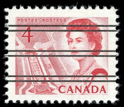 Queen Elizabeth II, Mid-Canada Seaway View - LF - DEX - Precanceled Canada Postage Stamp | Centennial Issue