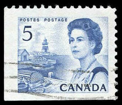 Queen Elizabeth II, Atlantic Coast - Booklet Single - LF / FL - DEX Canada Postage Stamp | Centennial Issue