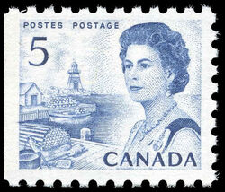 Queen Elizabeth II, Atlantic Coast - Booklet Single - DF - DEX - Extended Lobster Trap Canada Postage Stamp | Centennial Issue