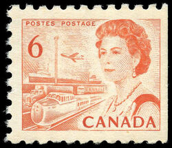 Queen Elizabeth II, Transport And Communications - Orange - Booklet Single - DF Canada Postage Stamp | Centennial Issue