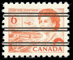Queen Elizabeth II, Transport And Communications - Orange - DF - Precanceled Canada Postage Stamp | Centennial Issue