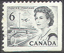 Queen Elizabeth II, Transport And Communications - Black - Booklet Single - DEX Canada Postage Stamp | Centennial Issue