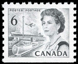 Queen Elizabeth II, Transport And Communications - Black - Booklet Single - Die I - NF - DEX Canada Postage Stamp | Centennial Issue