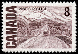 Alaska Highway Between Watson Lake And Nelson - NF / FL - DEX Canada Postage Stamp | Centennial Issue