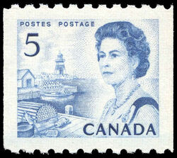 Queen Elizabeth II, Atlantic Coast - Horizontal Imperforate - LF / FL - DEX Canada Postage Stamp | Centennial Issue