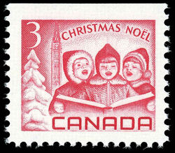 Children Singing Carols - Red - Miniature Pane Single - F Canada Postage Stamp | Christmas