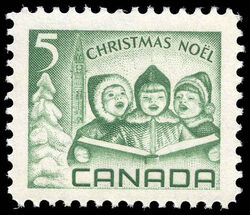 Children Singing Carols - Green - F Canada Postage Stamp | Christmas