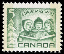 Children Singing Carols - Green - W2B Canada Postage Stamp | Christmas