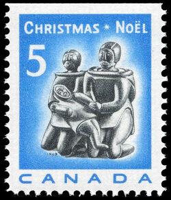 Family Group - Blue - Booklet Single Canada Postage Stamp | Christmas