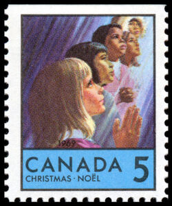 Faces Of Children - Blue - Booklet Single Canada Postage Stamp | Christmas
