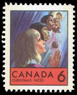 Faces Of Children - Red - W2B Canada Postage Stamp | Christmas
