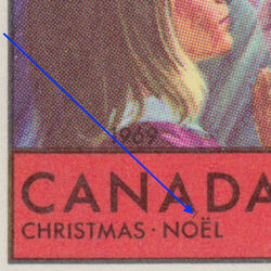 Faces Of Children - Red - W2B - Accent Above O In NOEL Canada Postage Stamp | Christmas