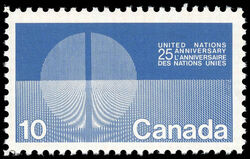 United Nations Anniversary, 25 - F Canada Postage Stamp