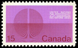 United Nations Anniversary, 25 - W2B Canada Postage Stamp