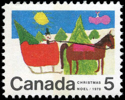 Sleigh - WCB Canada Postage Stamp | Christmas