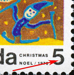 Skiing - Diagonal Line In 5 Canada Postage Stamp | Christmas
