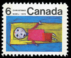 Christ Child - W2B - Red Gash On Head (Pos. 2) Canada Postage Stamp | Christmas