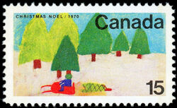 Snowmobile - W2B Canada Postage Stamp | Christmas