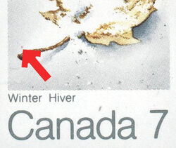 Winter - Pink Line Near Stem Canada Postage Stamp | The Maple in four Seasons