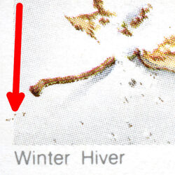 Winter - Brown Dots In Snow Canada Postage Stamp | The Maple in four Seasons